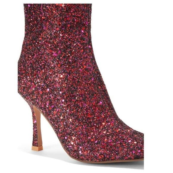 NY & Company Ankle Logan Bootie Pink Glitter Pointed Toe Stiletto Heel Sz 10 Y2K - Picture 6 of 13